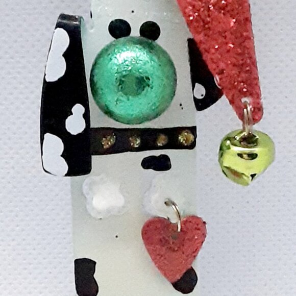 Fun Whimsical Dalmation Christmas Pin in the Flat & Happy Series - Picture 9 of 9